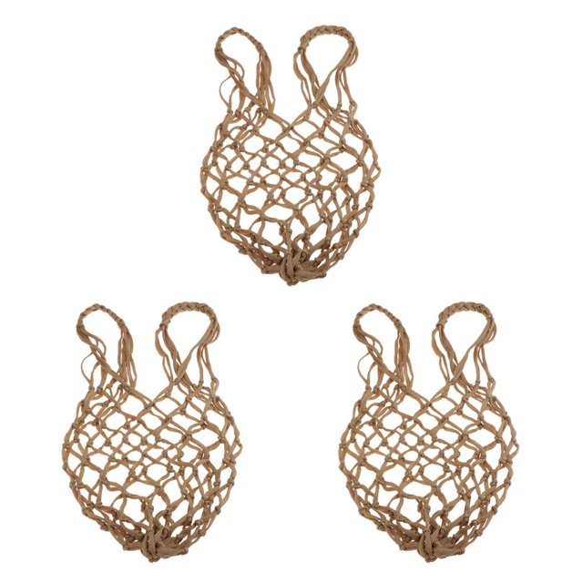 Baohd Sac en Filet pour Ballon 1/2/3/5 Sac de Transport pour Ballon de Basketball Filet de Rangement Support Brun 3 Pcs