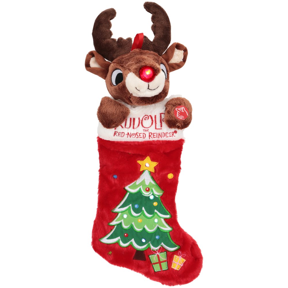 Holiday Time Rudolph Animated And Light Up Stocking