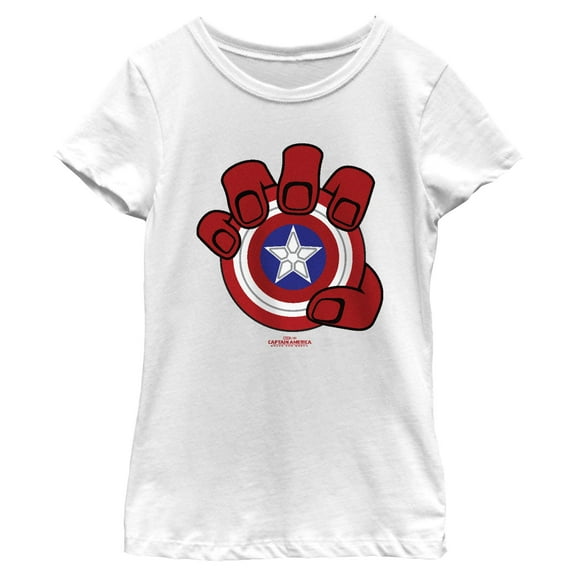 Girl's Captain America: Brave New World Red Hulk Hand Shield Graphic T-Shirt
