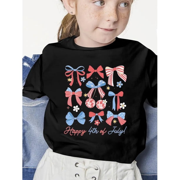 A T-shirt for Both Boys and Girls with A Patriotic Graphic Top, A Comfortable T-shirt for July 4th, Patriotic Day, Fireworks Day