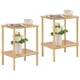 thumbnail image 1 of Mesa auxiliar de 2 niveles Apicizon con patas de madera maciza natural, 1 of 8