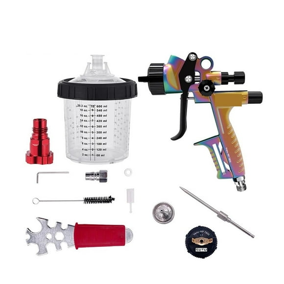 8900 RP/Chameleon Car Repair Paint Spray Guns 1.3/1.7MM Spray Gun With Adapter And Mix Tank Water/Oil Based Air Spray Gun ,Easy to Use