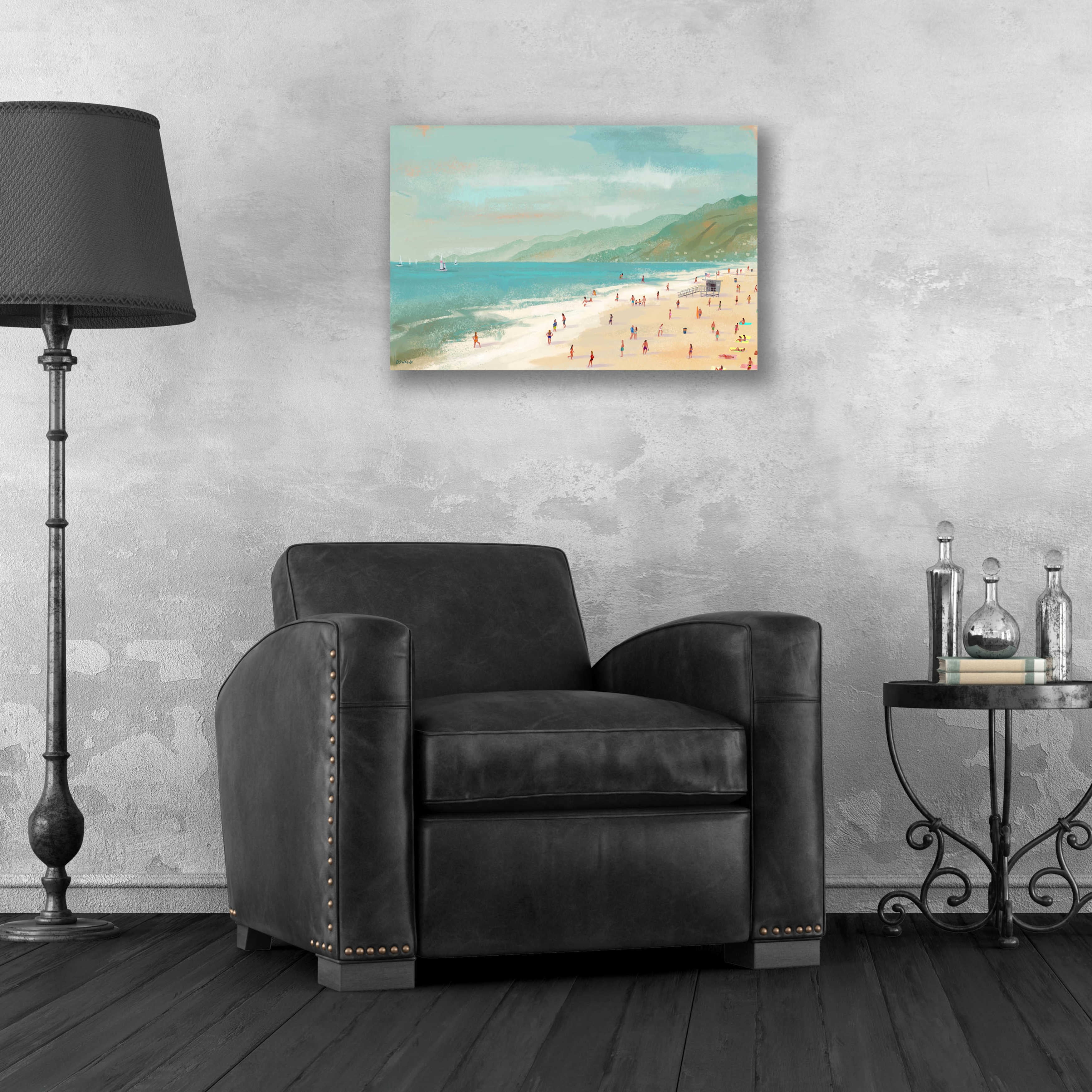 24 in x 36 in, Ready-to-Hang Santa Monica Beach by Pete Oswald Premium Gallery-Wrapped Canvas Giclee Art