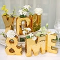 BalsaCircle 6" Gold A Metallic Letters Symbols Ceramic Flower Vase