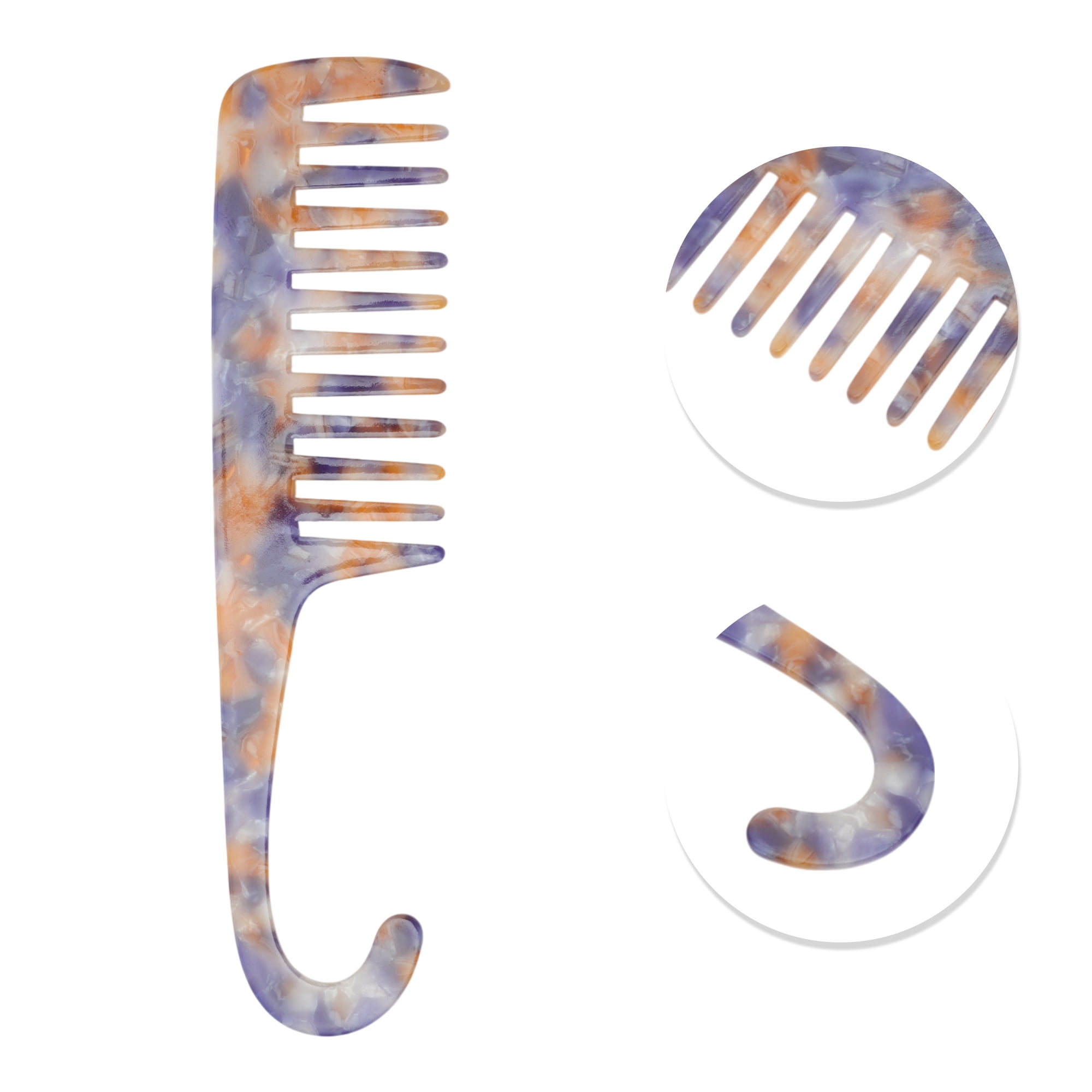 Unique Bargains 1 Pc Wide Tooth Comb for Effortless Hair Care Detangling Blue Small