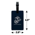 thumbnail image 5 of Marine Corps USMC Semper Fidelis Blue White Logo Officially Licensed Rectangle Leather Luggage Card Suitcase Carry-On ID Tag, 5 of 8