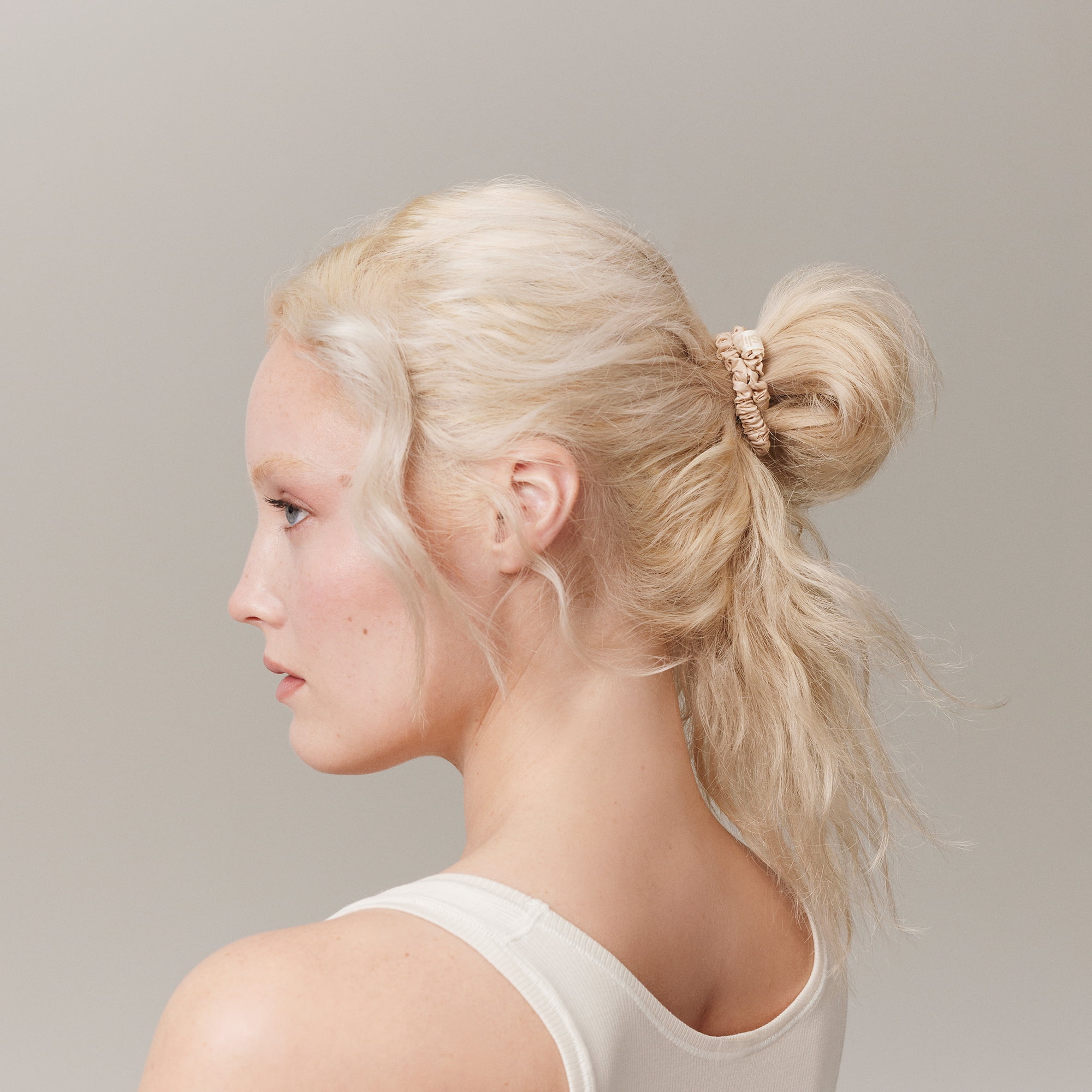 slip pure silk back to basics skinny scrunchies - blonde