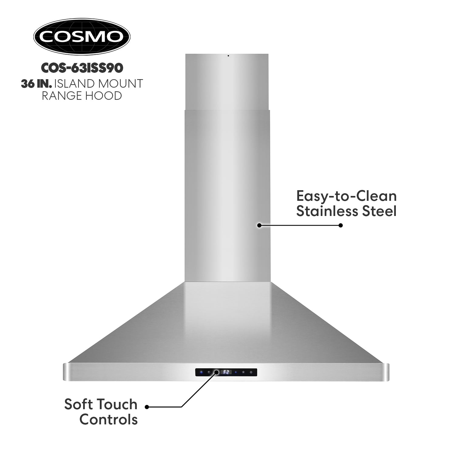 Cosmo Appliances 30 Island Range Hood (668ICS750)