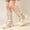 White, variant on Girls Black Mesh Combat Boots Platform Lace Up Zipper Mid-Calf Lightweight Breathable,Size 35