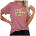 thumbnail image 5 of Pickleball Shirts Womens T Shirt Short Sleeve Graphic Tee Casual Player Top Pink XXXL, 5 of 6