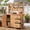Natural Wood, variant on Olurrisa Farmhouse Patio Potting Bench, 44.6''x19.5'' Large Freestanding Garden Workstation with 6 Drawers, Bottom Cabinet and Side Hook, Outdoor Kitchen Island, Gray