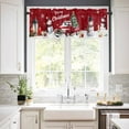 thumbnail image 3 of Christmas Tree Truck Kitchen Curtains and Valances Set, Winter Candle Snowflakes Red Rod Pocket Window Valance 18 Inch Window Curtain Panels for Living Room Bedroom Laundry, 27.5x36in, 3 Pieces, 3 of 7