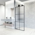 thumbnail image 5 of VIGO Ventana 34 in. W x 74 in. H Framed Fixed Shower Screen Door in Matte Black with 3/8 in. (10mm) Fluted Glass, 5 of 12