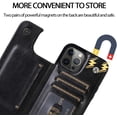 thumbnail image 5 of for iPhone 13 Wallet Case with Card Holder,PU Leather Kickstand Card Slots Case Double Magnetic Clasp Durable Shockproof Cover for iPhone 13 Black-SK, 5 of 14
