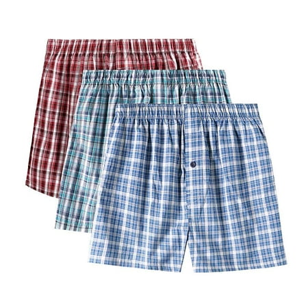 

Cotton Plus Woven Assorted Plaid Boxer Cotton Blend Underwear | 6 Pack (XL)