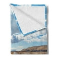 thumbnail image 2 of Lake Theme Soft Flannel Fleece Throw Blanket, Adventure Themed Pattern of a Road near the Lake City Utah Deserted Landscape, Cozy Plush for Indoor and Outdoor Use, 60" x 80", Multicolor, by Ambesonne, 2 of 5