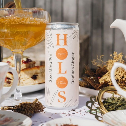 HOLOS Organic Sparkling Tea Rooibos Ginger 250ml, British Import (Pack of 6)