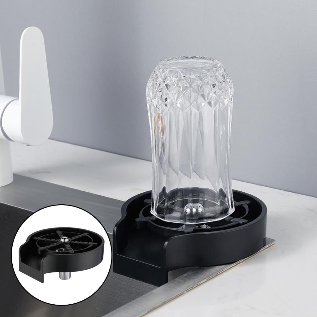 Fiocias Automatic Faucet Milk Bottle Washer for Baby Bottle Bar Glass with Black Sink