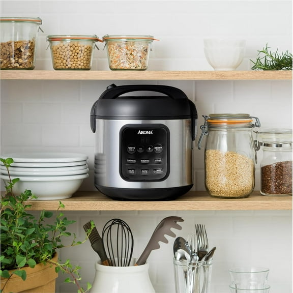 ®   Digital Rice Cooker - 4-Cup (Uncooked) / 8-Cup (Cooked), 2 Qt, Stainless Steel Exterior