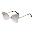 thumbnail image 1 of Gafas de sol de mariposa de estilo retro para mujer, anteojos sin montura con diamantes de imitación para mujer Marrón jinwen Gafas de sol de mujer, 1 of 8