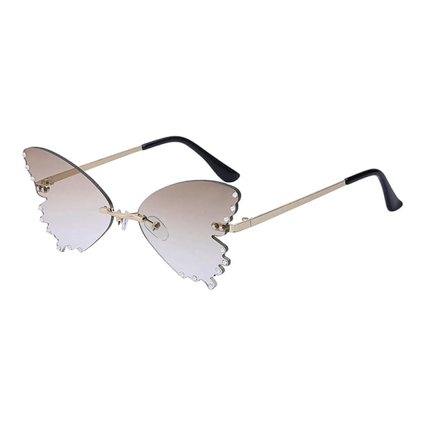 Gafas de terre ligeras de mariposa con protección , con de imitación, gafas de terre de marco, anteojos para mujeres, mujeres, niñas, Marrón BLESIY Gafas de sol de mujer