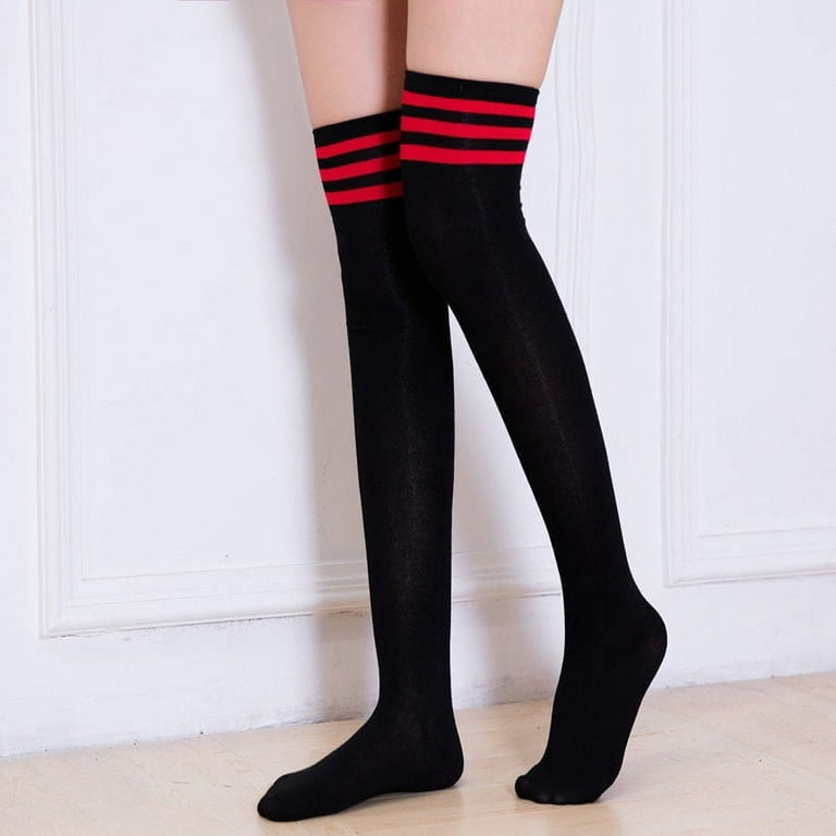 Black Stripe Athletic Knee-High Socks 19in