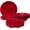 Red, variant on 12 pcs Melamine Dinnerware Set, Elegant Scalloped Rim, Beaded Serving Plates and Bowls, Pearl Design, Durable Kitchen Dishes for Parties and Gatherings