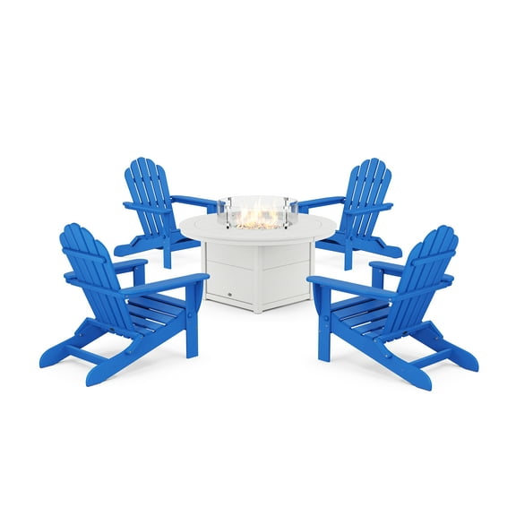 Trex® Outdoor Furniture™ 5-Piece Monterey Bay Folding Adirondack Conversation Set with Fire Pit Table in Pacific Blue