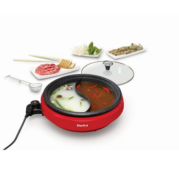 Starfrit The Rock Dual-Sided Electric Hot Pot, 3L, Rock.Tec Non-Stick, Variable Temperature Control, 1200W