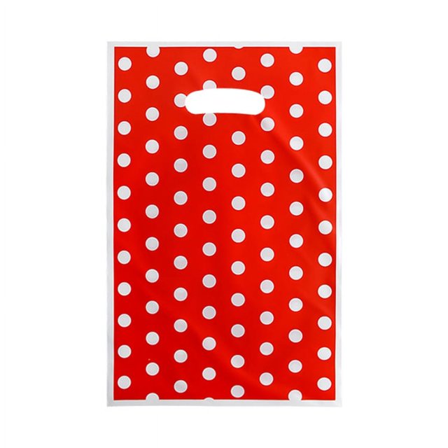 Bolsas de regalo con estampado de lunares para niño y niña, bolsa de plástico para caramelos, botín para fiesta de cumpleaños, suministros de decoración, 10-50 piezas