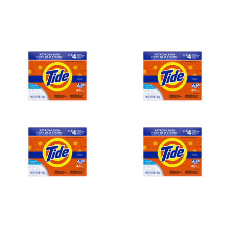 Tide Original Powder Laundry Detergent with Acti-Lift Crystals( 3.7 lb  x 4)– 4 Pack