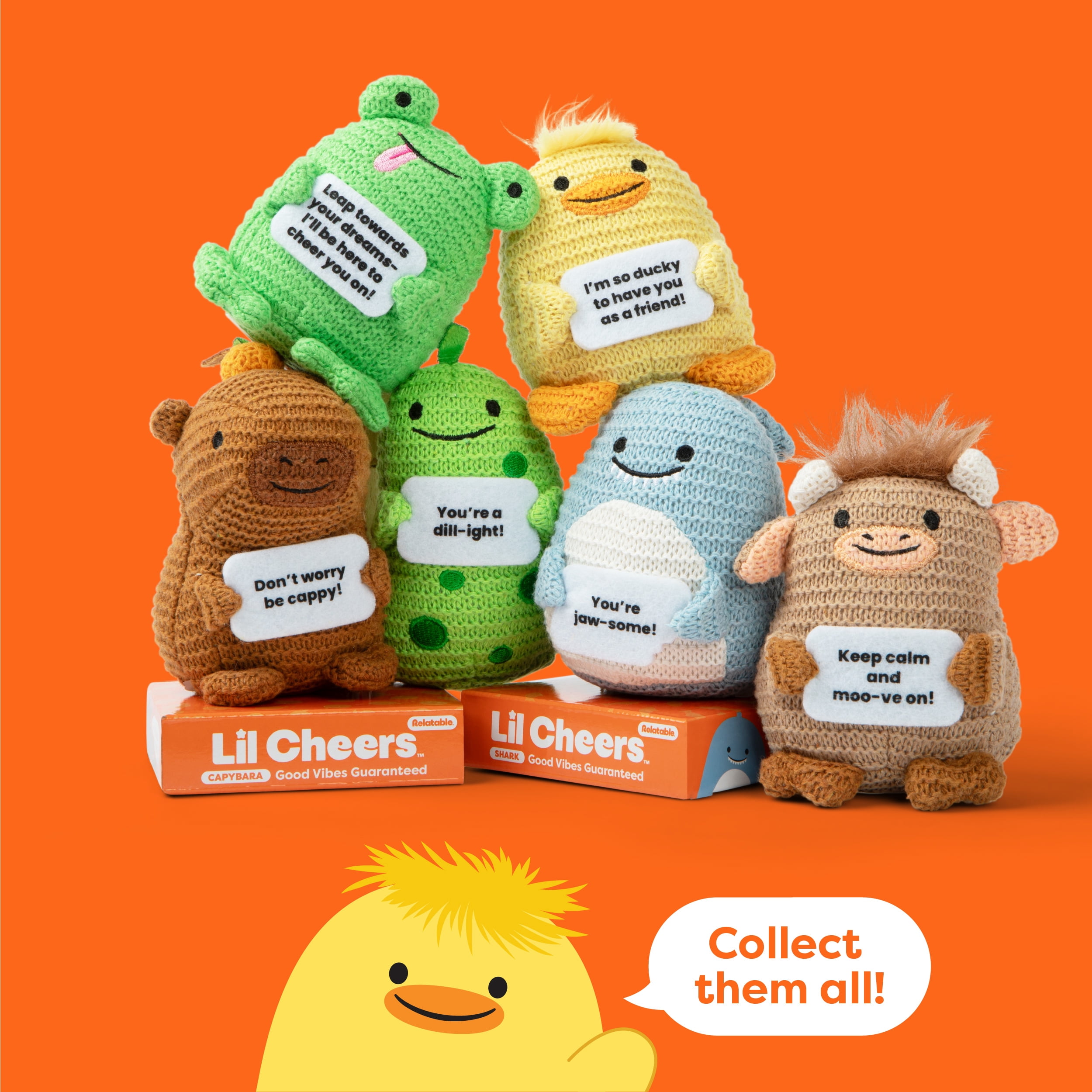 Lil Cheers Duck by Relatable, Uplifting Easter Plush Toy with Positive Message, Cute Gifts