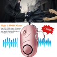 thumbnail image 3 of Alarma de emergencia con sonido de 120-130 dB, llavero con linterna LED para mujeres, niñas, niños y personas mayores, color rosa, 1 paquete, 3 of 5