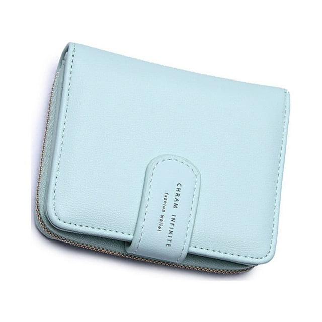 Qarigey Cartera de cuero para mujer, tarjetero, tienda de viajes, recibos, monedas, billetes, monedero de almacenamiento, regalo de bolsillo Carteras Verde claro