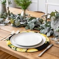 thumbnail image 2 of Yellow Lemons Round 13 Inch Placemats Set of 4, Summer Fruits Leaves Botanical Black HeatResistant Non Slip Place Mats for Dining Table, Wipeable Braided Kitchen Table Mats for Housewarming, 2 of 9