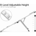 thumbnail image 4 of Laptop Stand for Desk, 3-in-1 Foldable Aluminum Laptop Riser with Magnetic Phone Holder, 8-Level Adjustable Portable Computer Stand for MacBook Air Pro, Dell, HP, iPad, iPhone, Office/Travel, Silver, 4 of 11