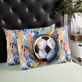 thumbnail image 4 of Sports Football Throw Pillow Cover, Colorful Graffiti Painting Rectangle Decorative Pillow Case Protector Soft Cushion Cover Lumbar Pillowcase for Couch Sofa Bedroom Car Chair Decor 20x26 Inch, 4 of 8