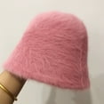 thumbnail image 1 of LinYooLi Rabbit Hairy Hat Female Autumn And Winter Versic Plush Fisherman Hat Version Of The Face, Small Bucket Hat, Warm Basin Hood, 1 of 9
