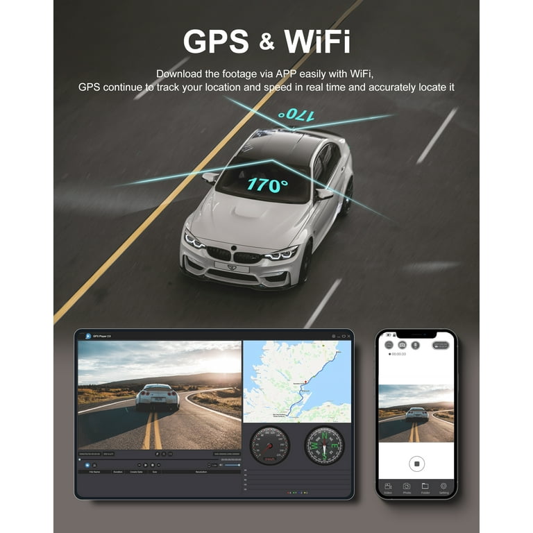Kameraen C500 iOS WiFi 4K Dual Dash Cam GPS WiFi Auto Camera Instruktioune