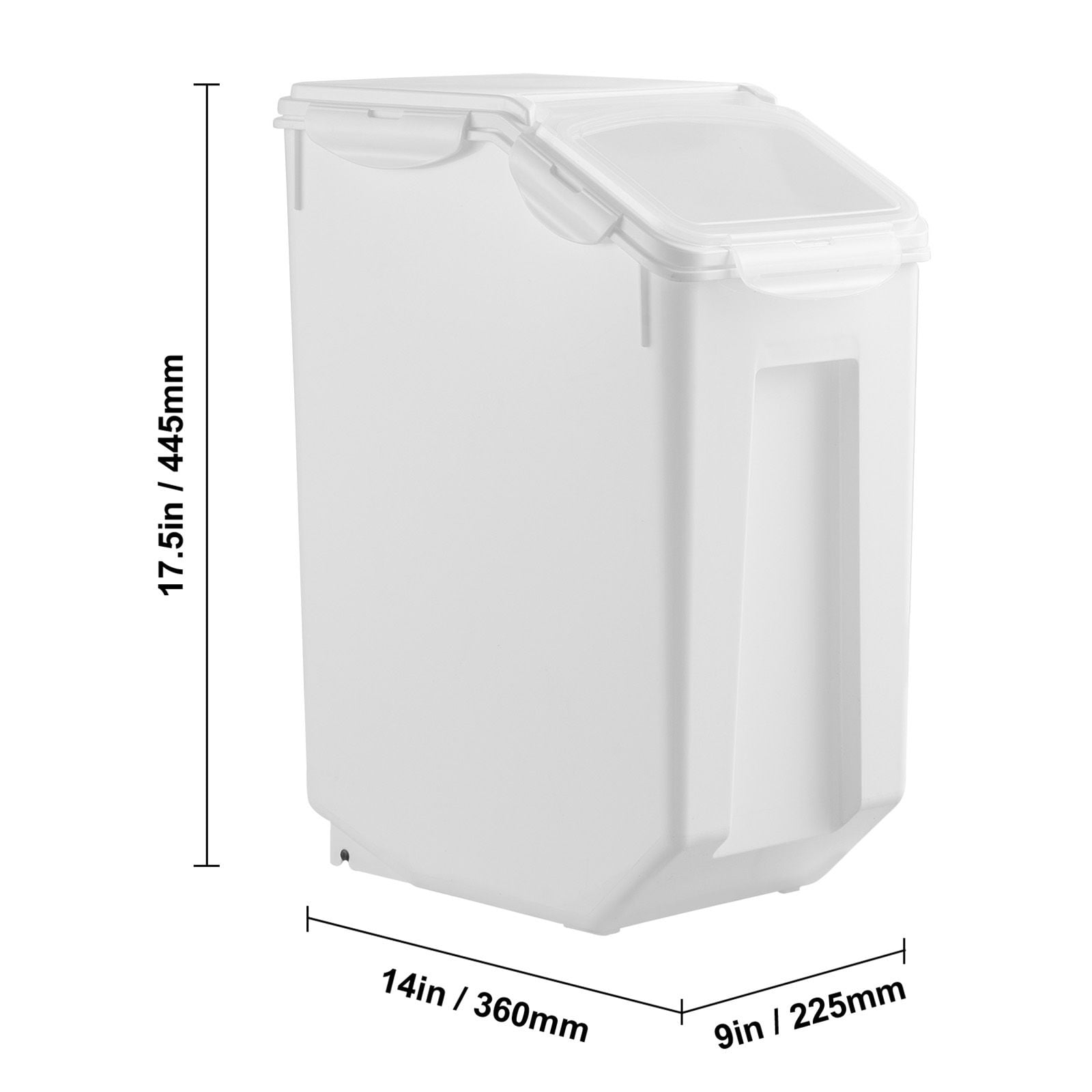 Rice Storage Container Large Capacity 35 lbs Airtight with Double Silicone Seal BPA-Free PP with Wheels for Kitchen Pantry
