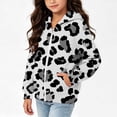 thumbnail image 6 of Dzrciro Boys Girls Hoodie Sweatshirts, Leopard Print Long Sleeve Full Zip Up Kids Jacket with Pockets, Casual Outdoor Hoodies Coat, 4-12 Years, 6 of 8