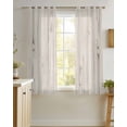 thumbnail image 4 of Farmhouse Vintage Sheer Curtains 39 Inch Length 2 Panels Set for Living Room/Bedroom, Summer Country Retro Wooden Grain Kitchen Curtains Grommet Semi-Sheer Curtains Window Treatments 27.5"x39"x2, 4 of 7