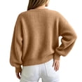 thumbnail image 5 of Wenini Women's Fall Solid Color Long Sleeve Knit Cardigan Sweater Outerwear Top Without Button, 5 of 6