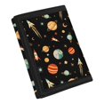 thumbnail image 2 of Psesaysky Vintage Space Print Waterproof Trifold Card Wallet, Elastic Polyester Toddlers Purse Easy to Access Coin Storage Pouch for Daily Use Outdoor Travel, 2 of 6