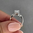 thumbnail image 6 of Cora Jewellery 2TCW Oval Moissanite Engagement Ring For Women With Side Pear, 14K White Gold, 6 of 10