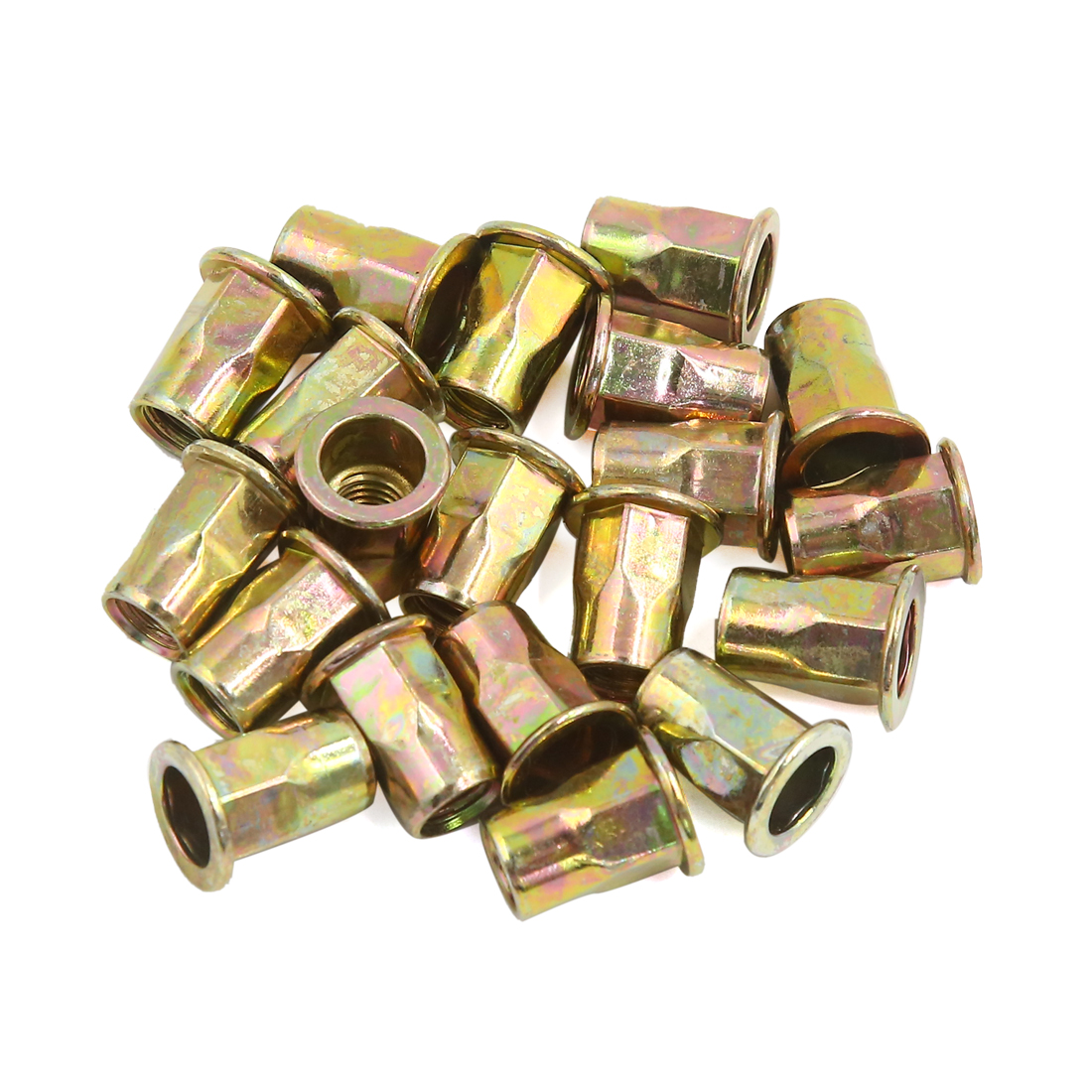 20 Pcs M8 Bronze Tone Carbon Steel Thread Half Hexagonal Rivet Nut