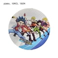 thumbnail image 5 of Globos de feliz cumpleaños para 10 personas, juego de fiesta temática de Beyblade Burst, decoraciones para niños, pancarta colgante, fondo personalizable, 5 of 5