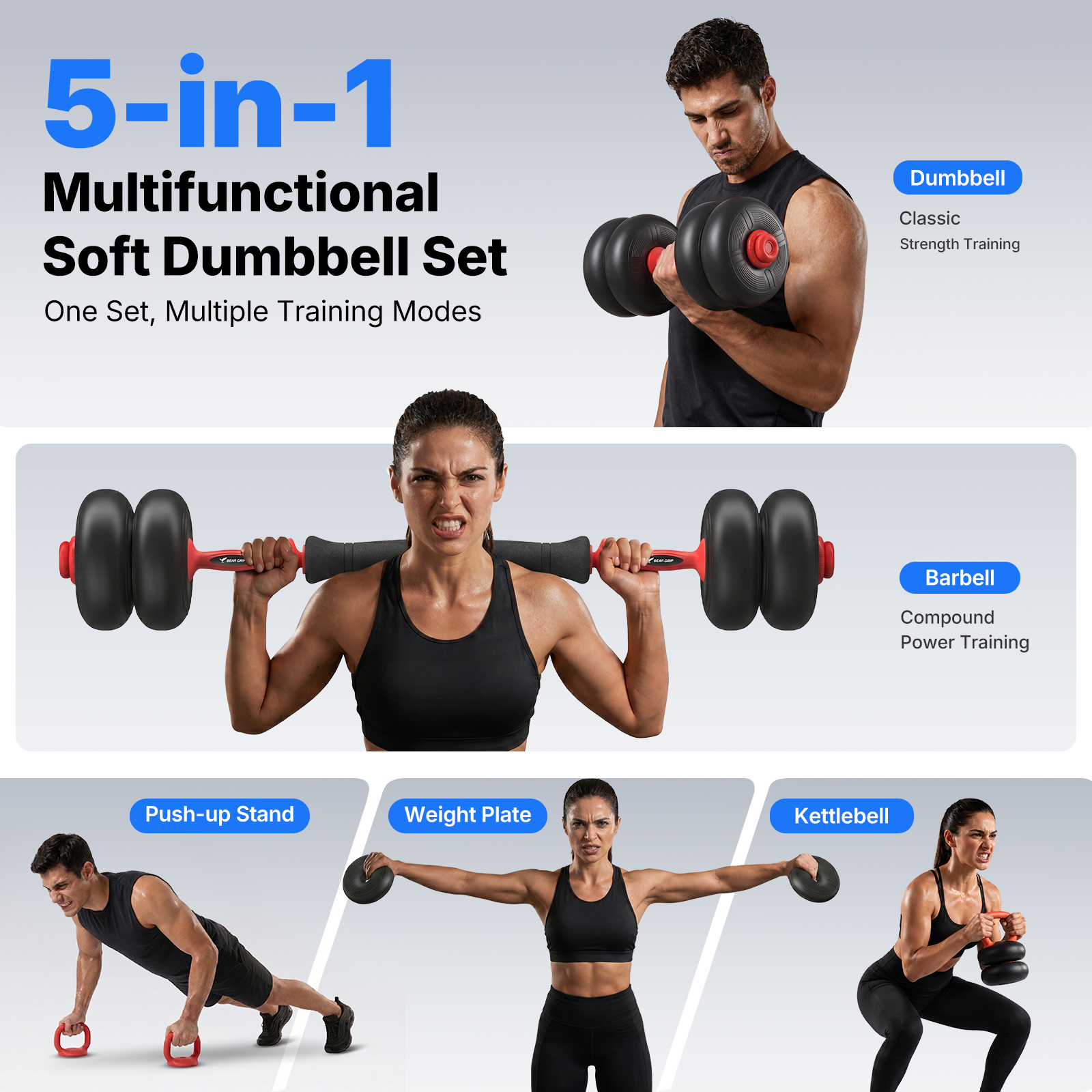Merach 45 lb Adjustable Dumbbell and Kettlebell Set photo 7