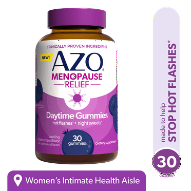 AZO® Daytime Menopause Gummies for Women, for Hot Flashes and Night Sweats, Dietary Supplements, 30 Count