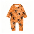 thumbnail image 2 of Family Halloween Pajama Set Long Sleeve Crew Neck, Soft Halloween Family Pajamas with Ghost Witch Hat Spider Web Print, Spooky Matching Halloween Pajamas Sleepwear, 2 of 4